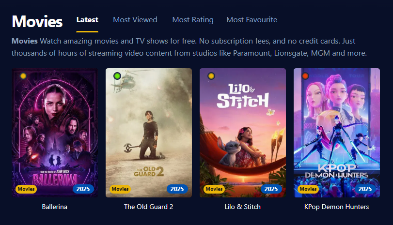 Picture of the WatchSeries interface
